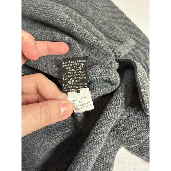 Eddie Bauer Men’s Long Sleeve Polo Shirt Gray Red Stripe XL - Picture 4 of 12